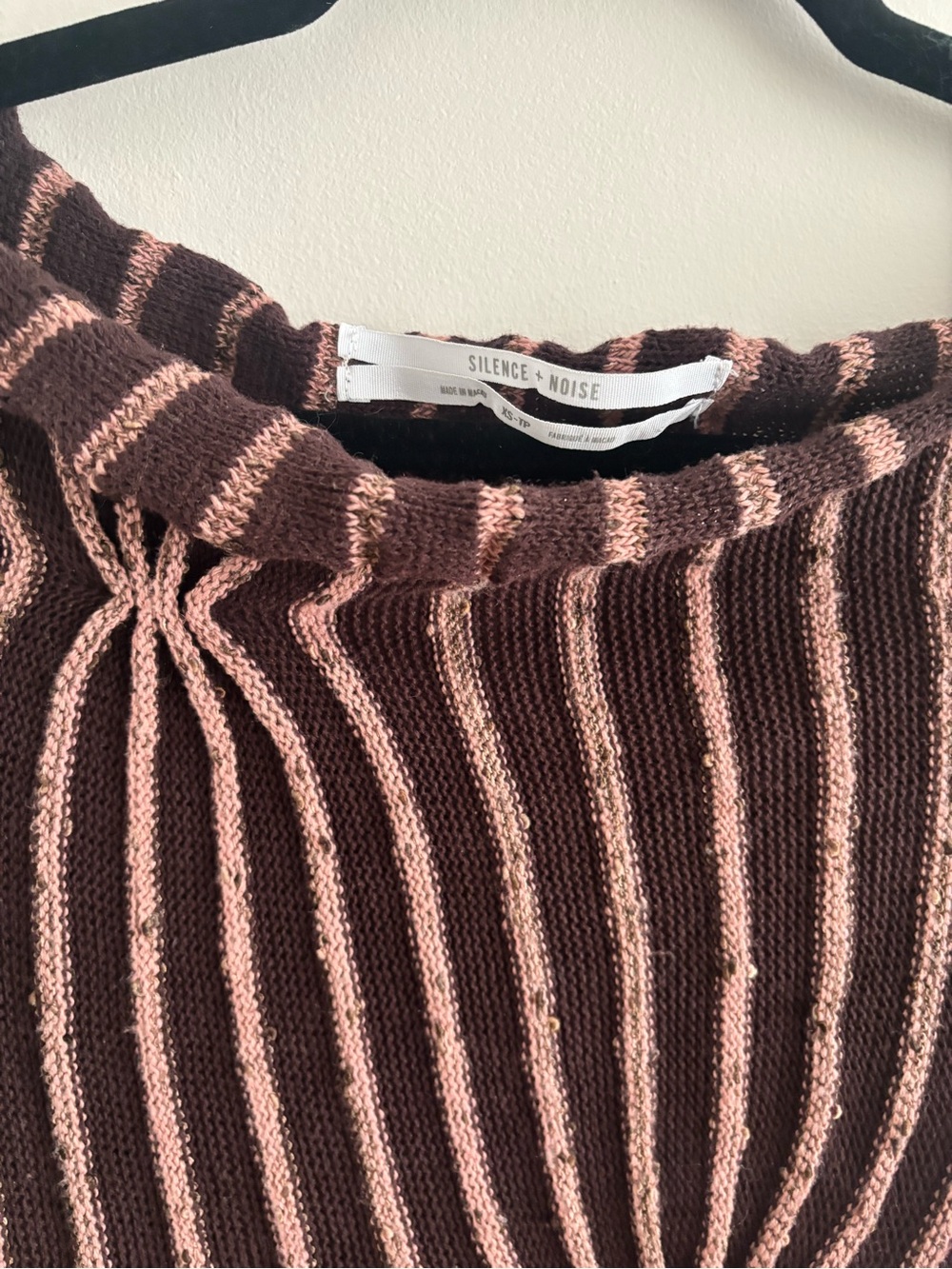 UO Silence + Noise Reagan Textured Boat Neck Sweater Brown - Picture 4 of 7